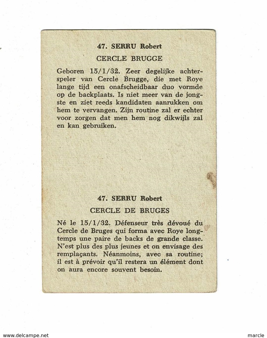 SERRU Robert  Cercle Brugge - Trading Cards