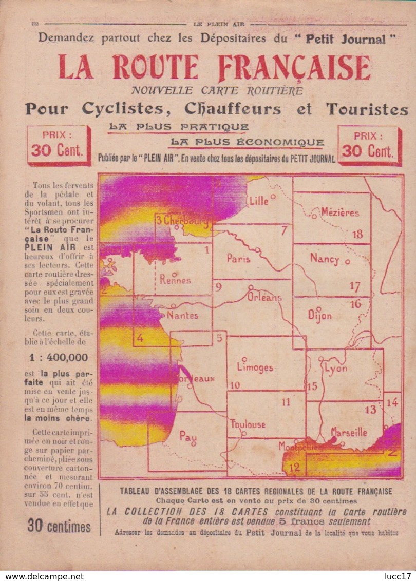 1910 Le Plein Air Revue De Tous Les Sports Lutte Cyclisme Athlétisme Canne - Autres & Non Classés