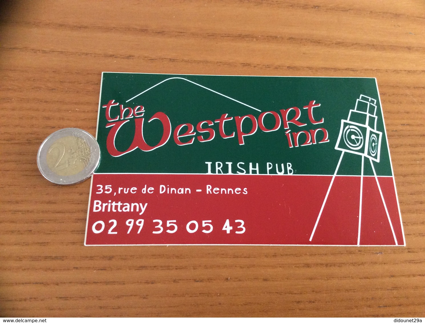 AUTOCOLLANT, Sticker « The Westport Inn - IRISH PUB - RENNES (35)» (Bar) - Aufkleber