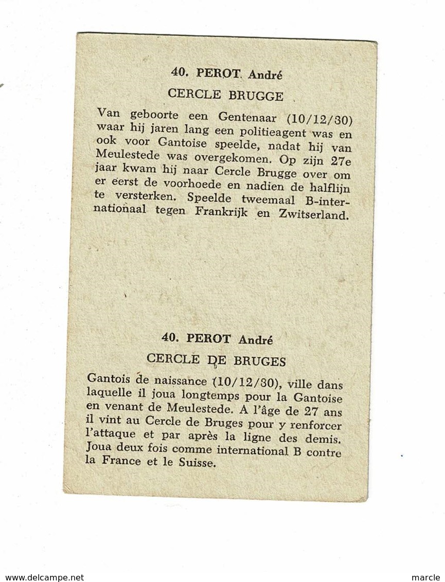 PEROT Anddré  Cercle Brugge - Trading Cards