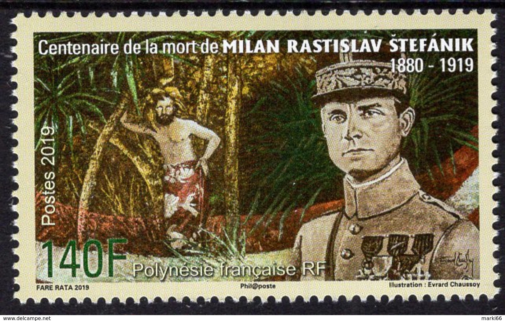 French Polynesia - 2019 - Centenary Since Milan Stefanik Death - Mint Stamp - Unused Stamps