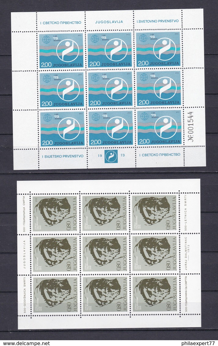 Jugoslawien - 1973/74 - Michel Nr. 1518+1522+1538 - 3 Kleinbogen - Postfrisch - Ungebraucht