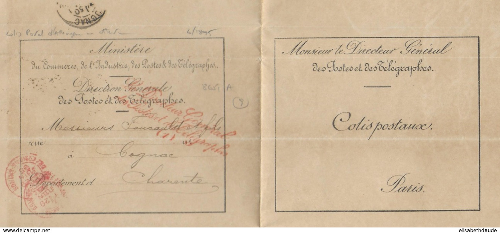 1895 - LETTRE De La DIRECTION GENERALE DES POSTES - COLIS POSTAL D'ALLEMAGNE En ATTENTE à BERLIN - Covers & Documents