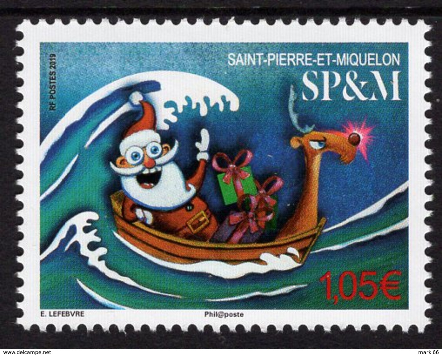 St. Pierre & Miquelon - 2019 - Christmas - Mint Stamp - Unused Stamps