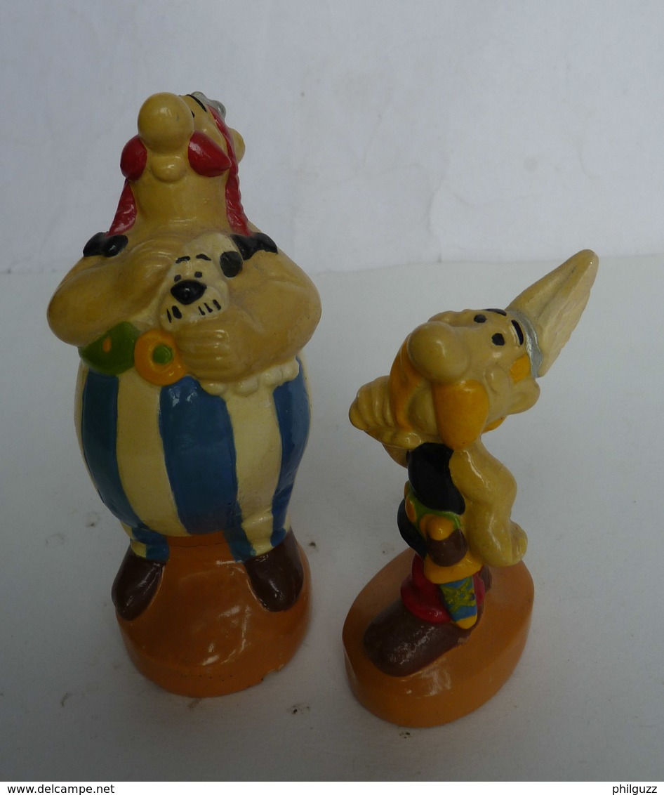 LOT 2 FIGURINES PEINTES MAKO MOULAGE ASTERIX ET OBELIX 1989 OU 1995 FIGURINE - Astérix & Obélix