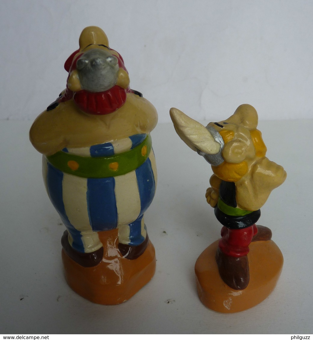 LOT 2 FIGURINES PEINTES MAKO MOULAGE ASTERIX ET OBELIX 1989 OU 1995 FIGURINE - Astérix & Obélix