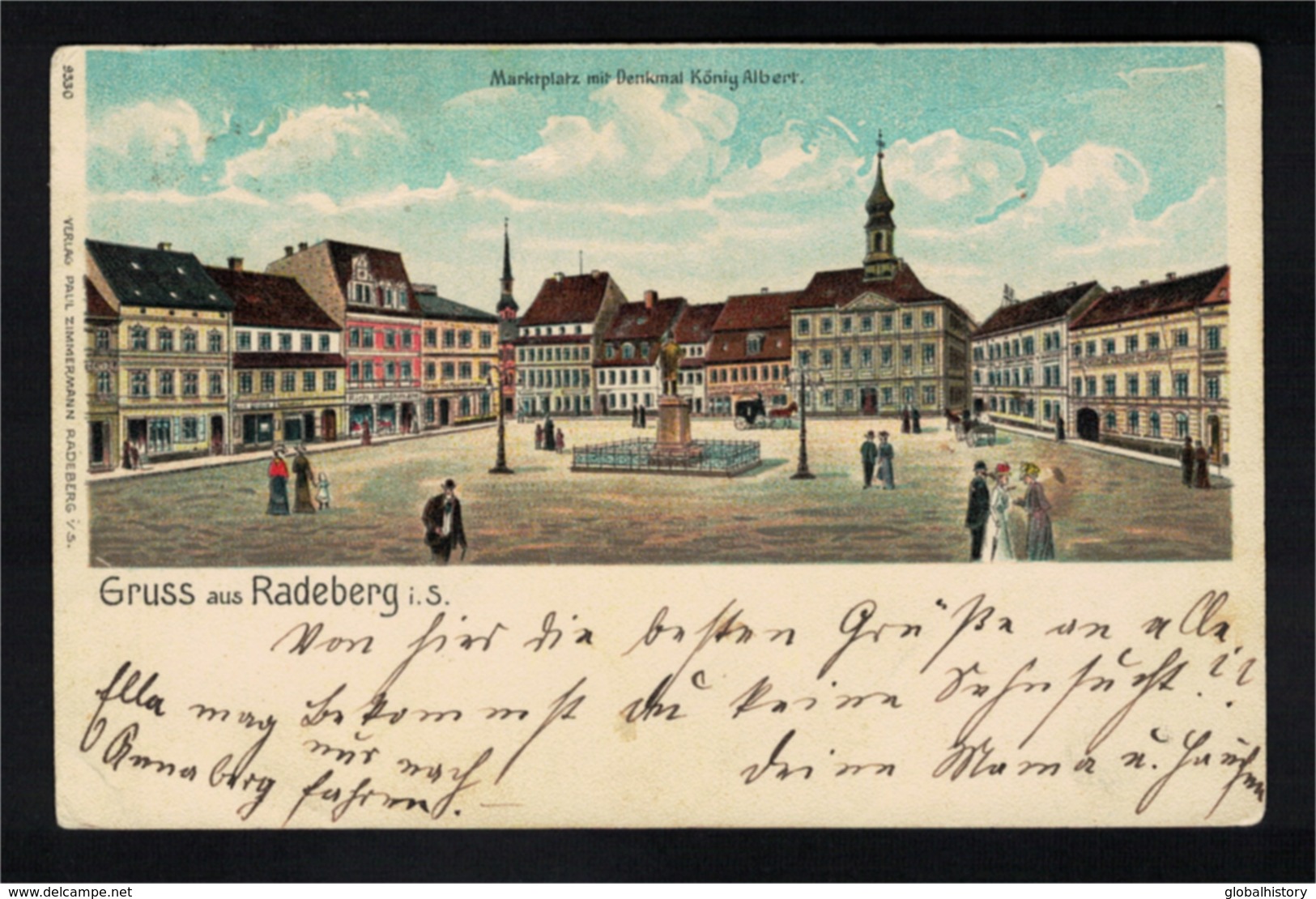 DE2806 - RADEBERG I. S. - MARKTPLATZ MIT DENKMAL KÖNIG ALBERT - LITHO PC - 2nd QUALITY - Radeberg