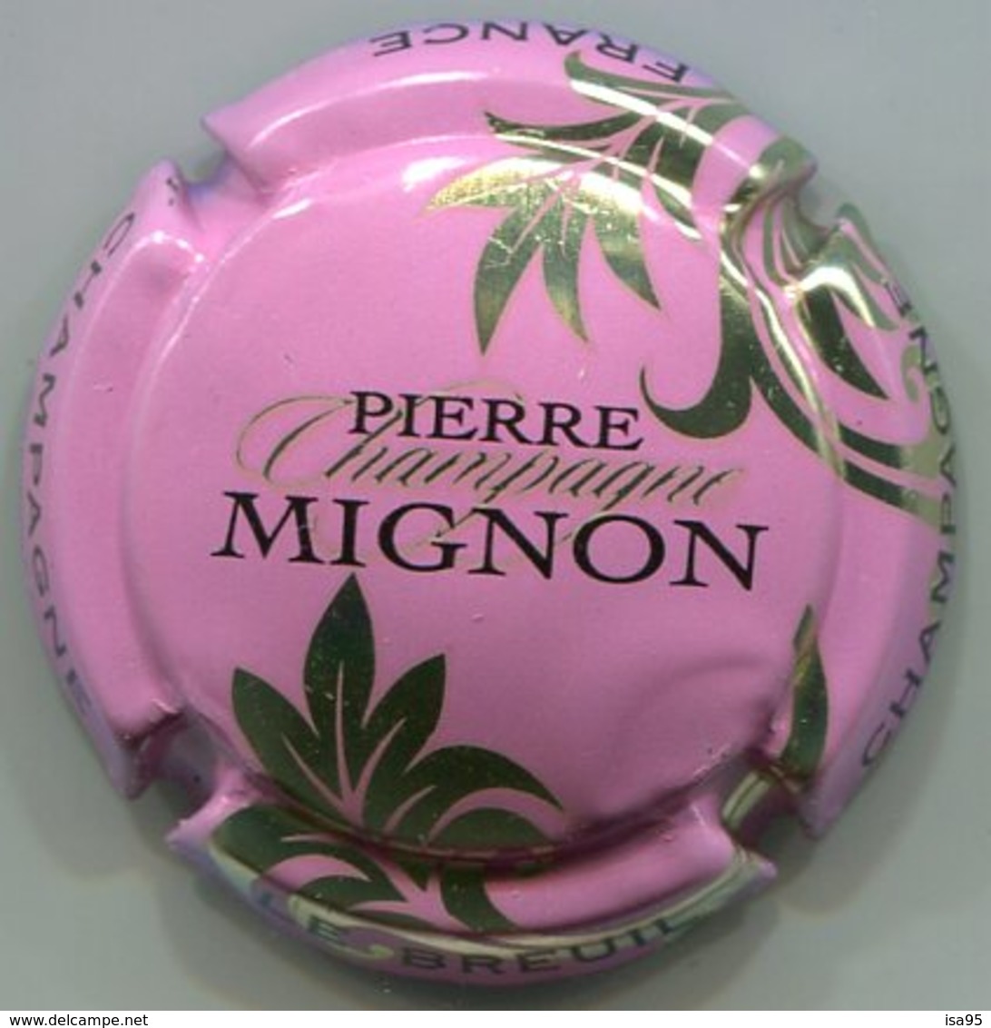 CAPSULE-CHAMPAGNE MIGNON Pierre N°61q Rose, Feuilles Or-pâle - Mignon, Pierre