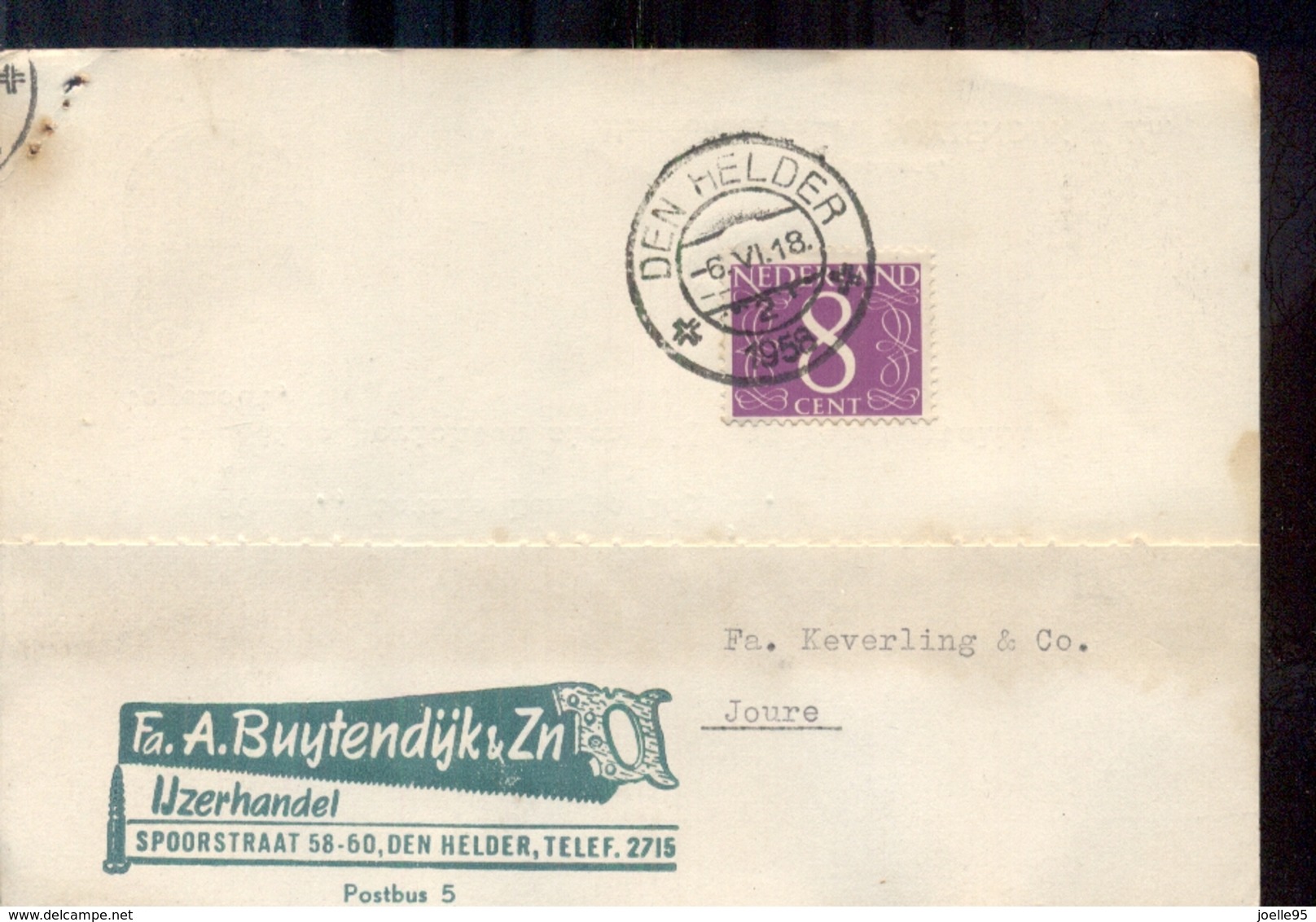 Den Helder - IJzerhandel Buijtendijk & Zn. - 1958 - Poststempels/ Marcofilie