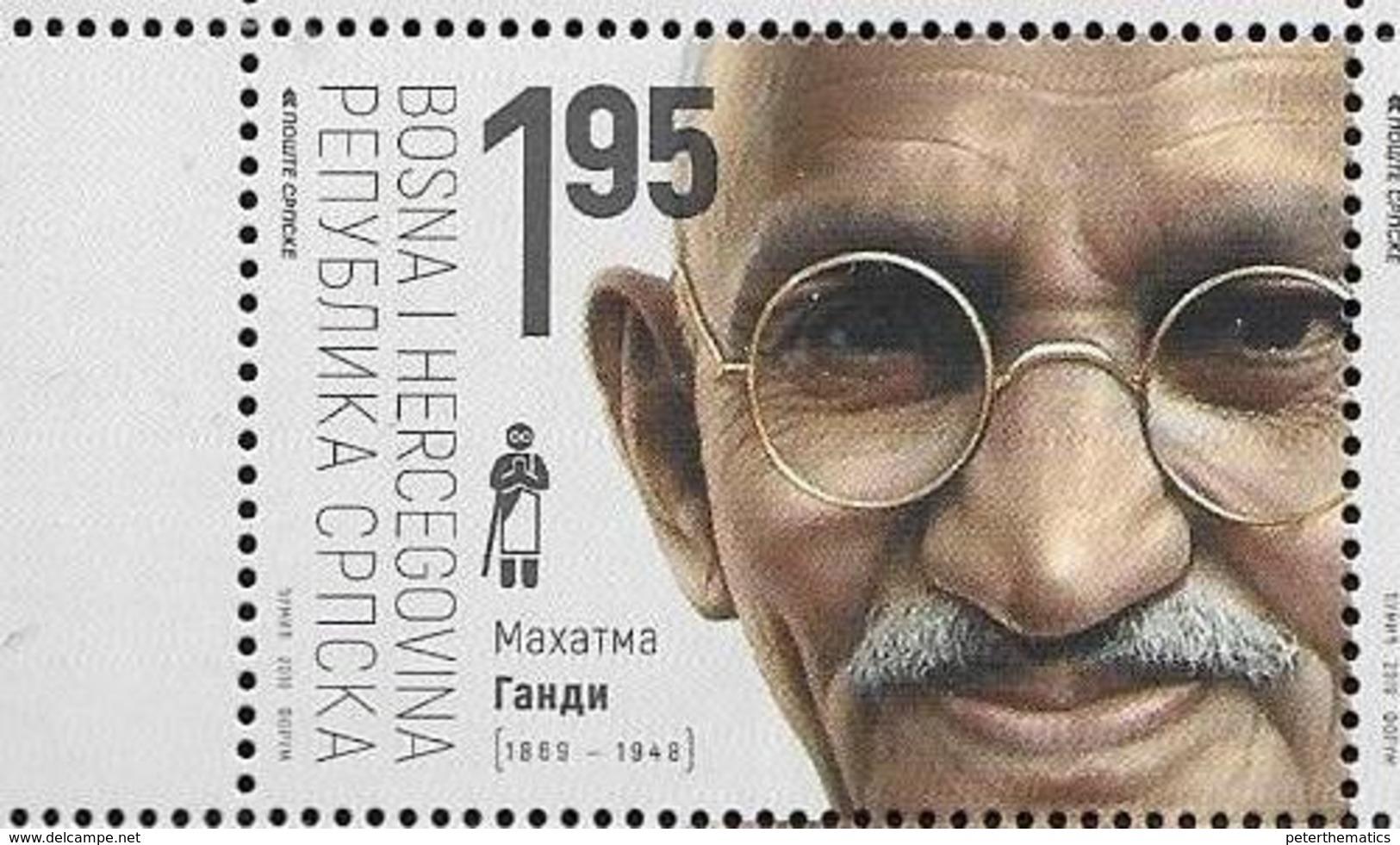 BOSNIA SERB, 2019, MNH,GANDHI, 1v - Mahatma Gandhi