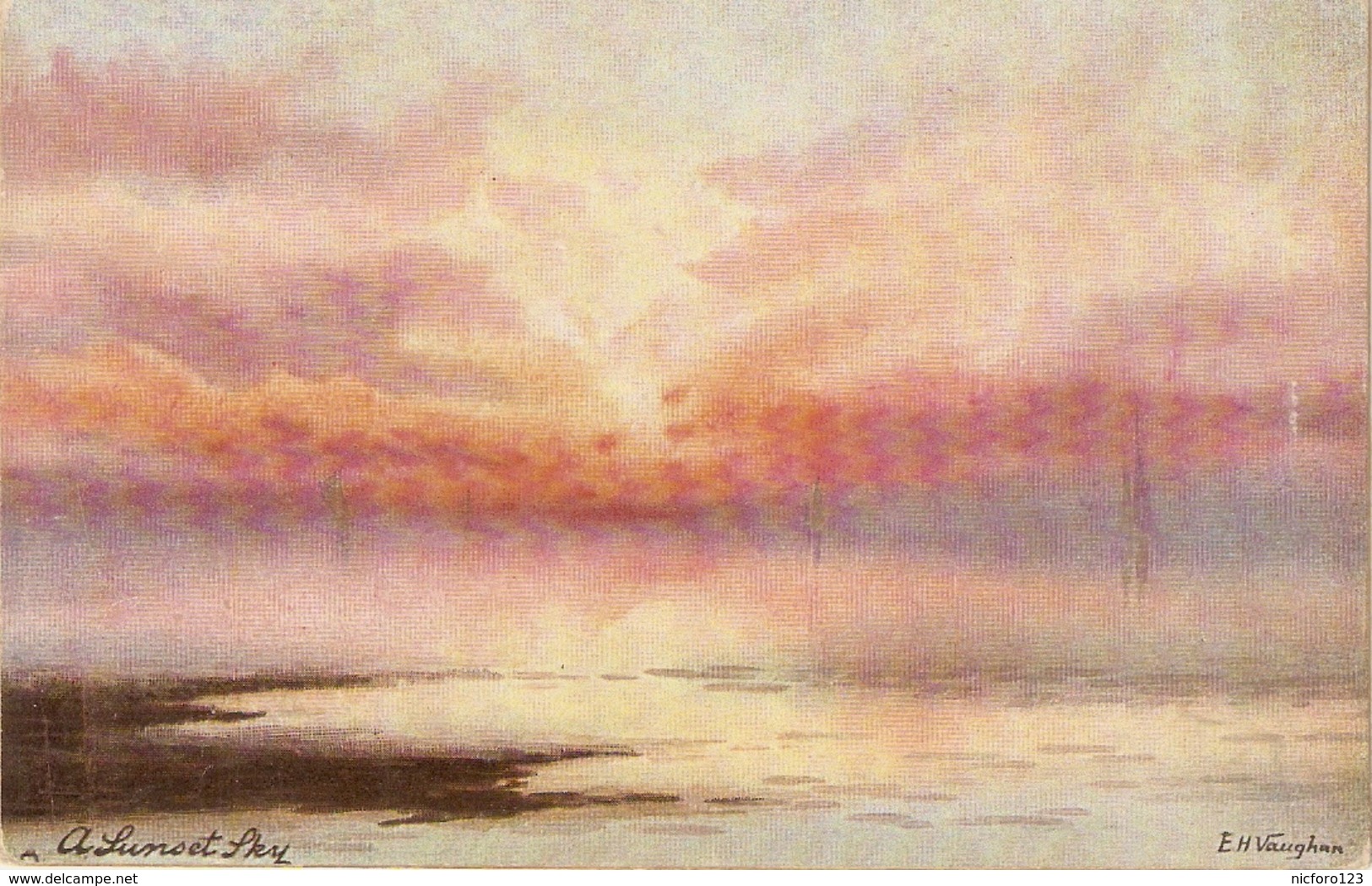 "E.H.Vaughan. A Sunset Sky" Tuck The Trnesque Series PC # 2593 - Tuck, Raphael