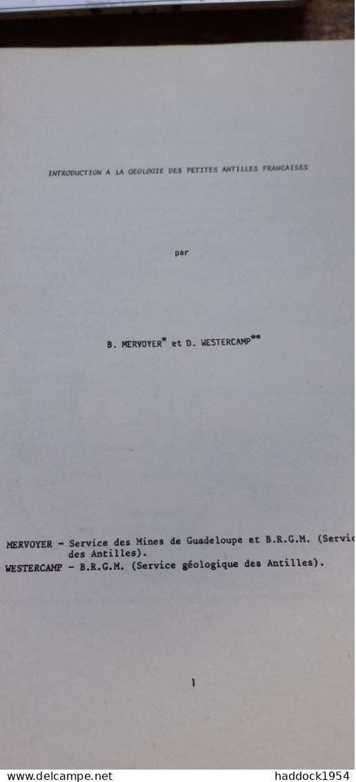 Livret-guide D'excursions Dans Les Antilles Françaises Service Géologique Des Antilles 1974 - Outre-Mer