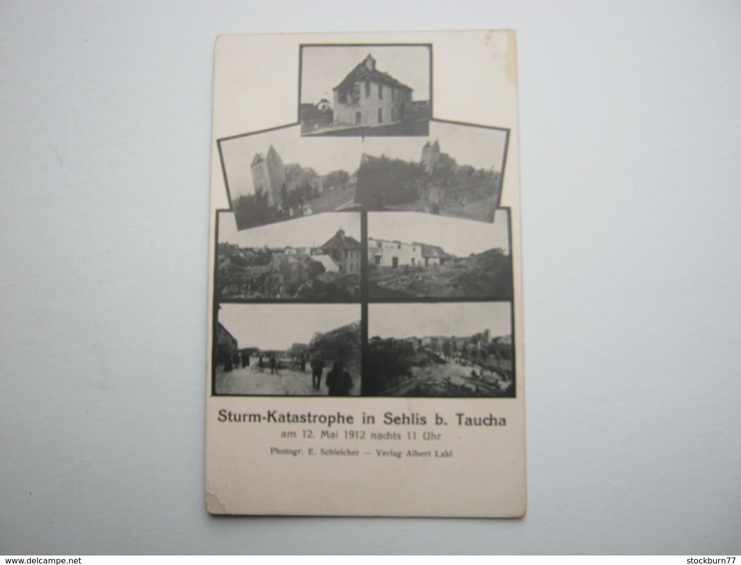 TAUCHA , Sturm Katastrophe 1912, Seltene Karte - Taucha