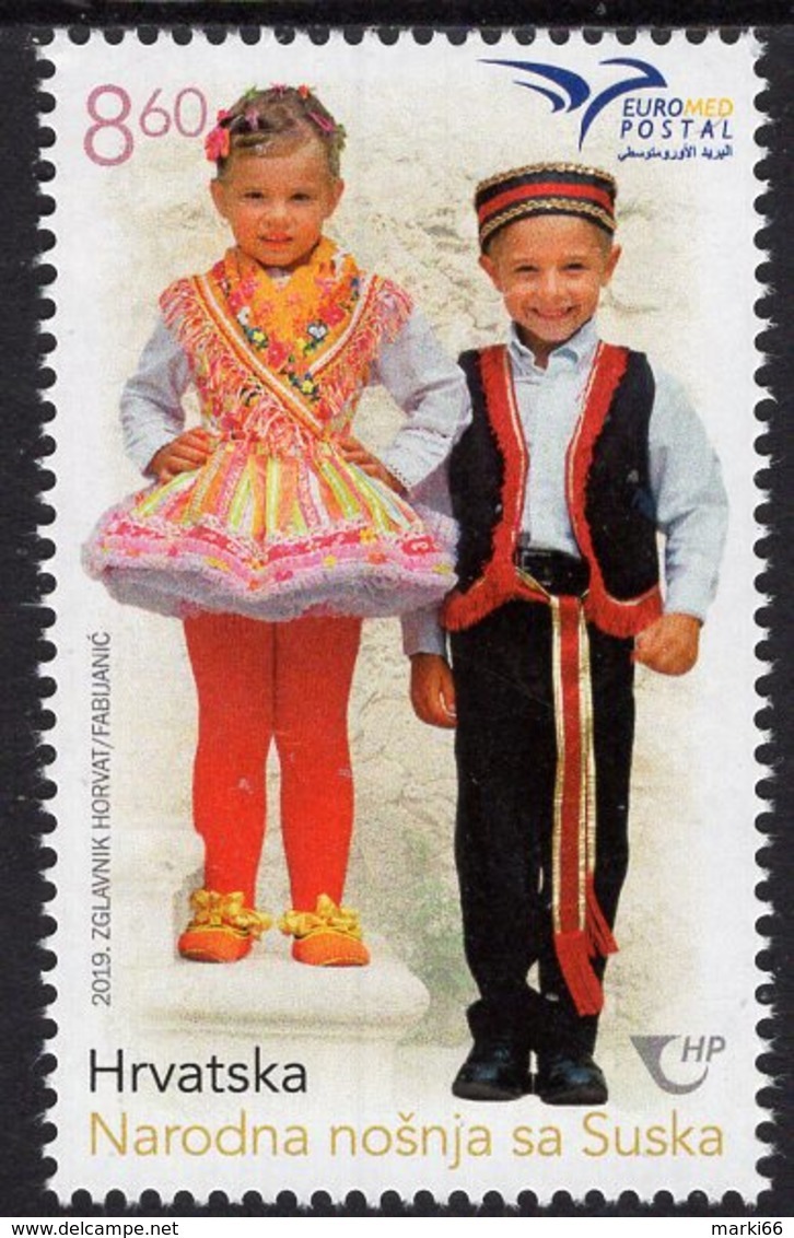 Croatia - 2019 - Euromed - Costumes Of The Mediterranean - Mint Stamp - Croazia