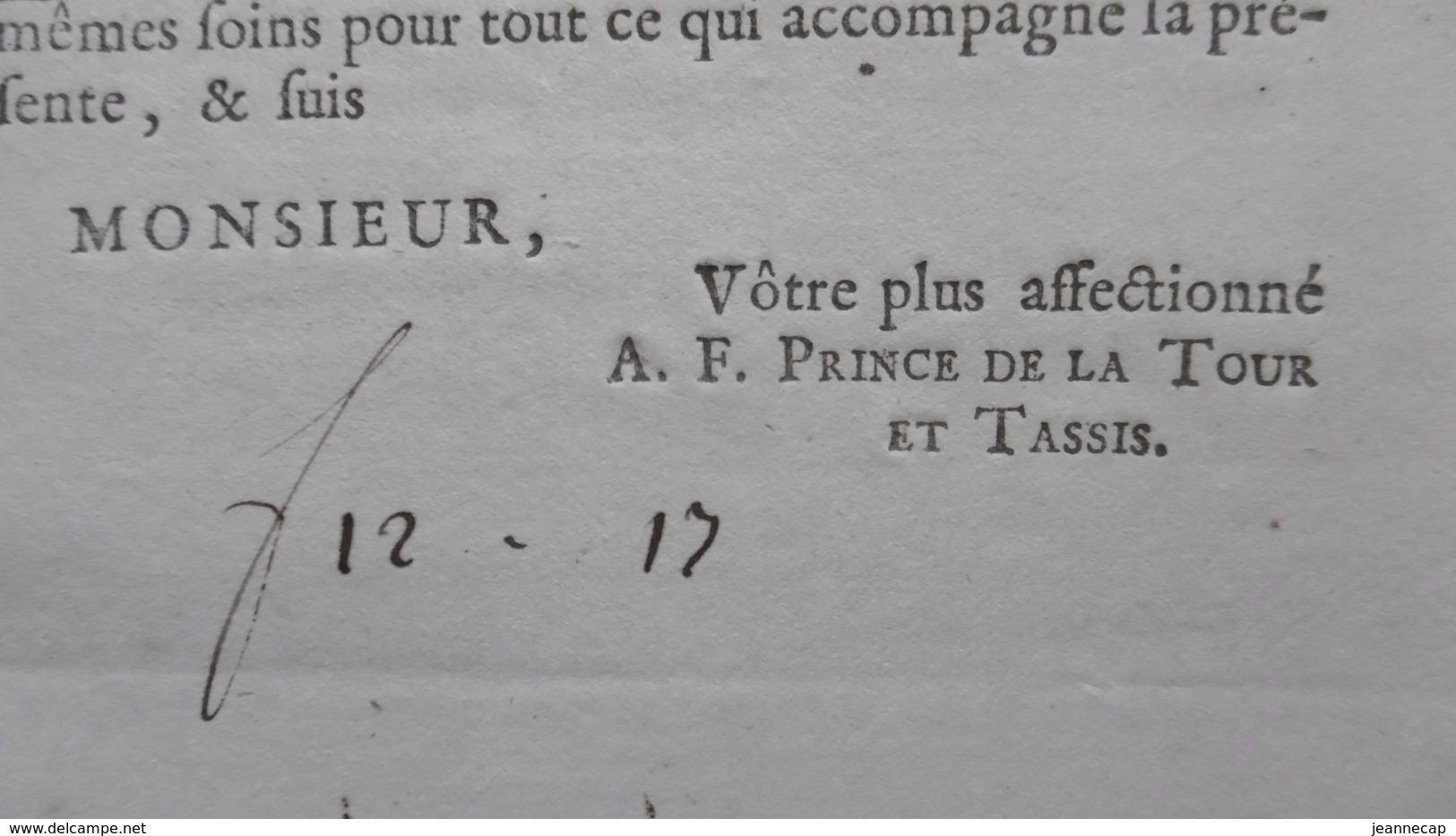 Envoi Recommandé - Aangetekende Zending 07-06-1761, De Bruxelles à Bruges  Lettres. Diligence TOUR Et TASSIS - 1714-1794 (Pays-Bas Autrichiens)