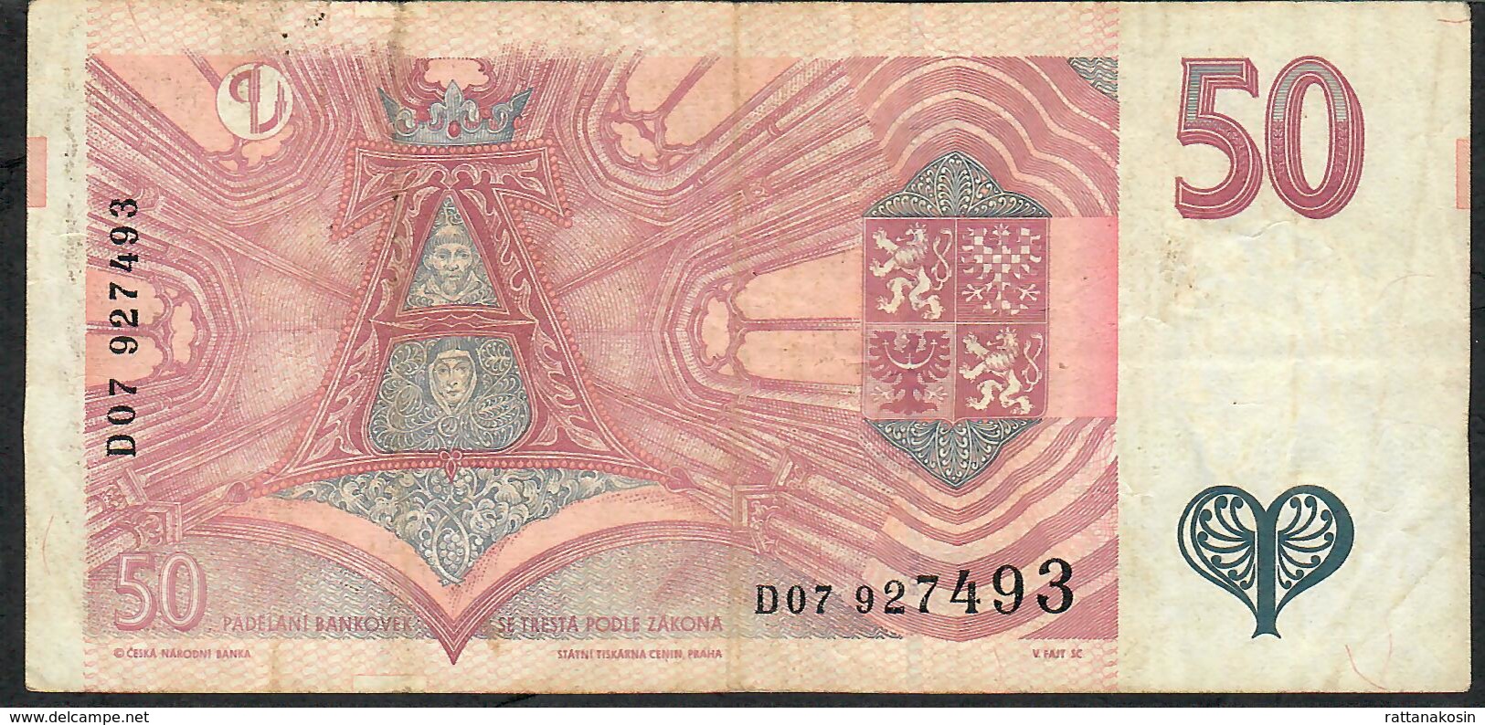 CZECH REPUBLIC  P17b 50 KORUN 1997 #D07     VF  NO P.h. - Tchéquie