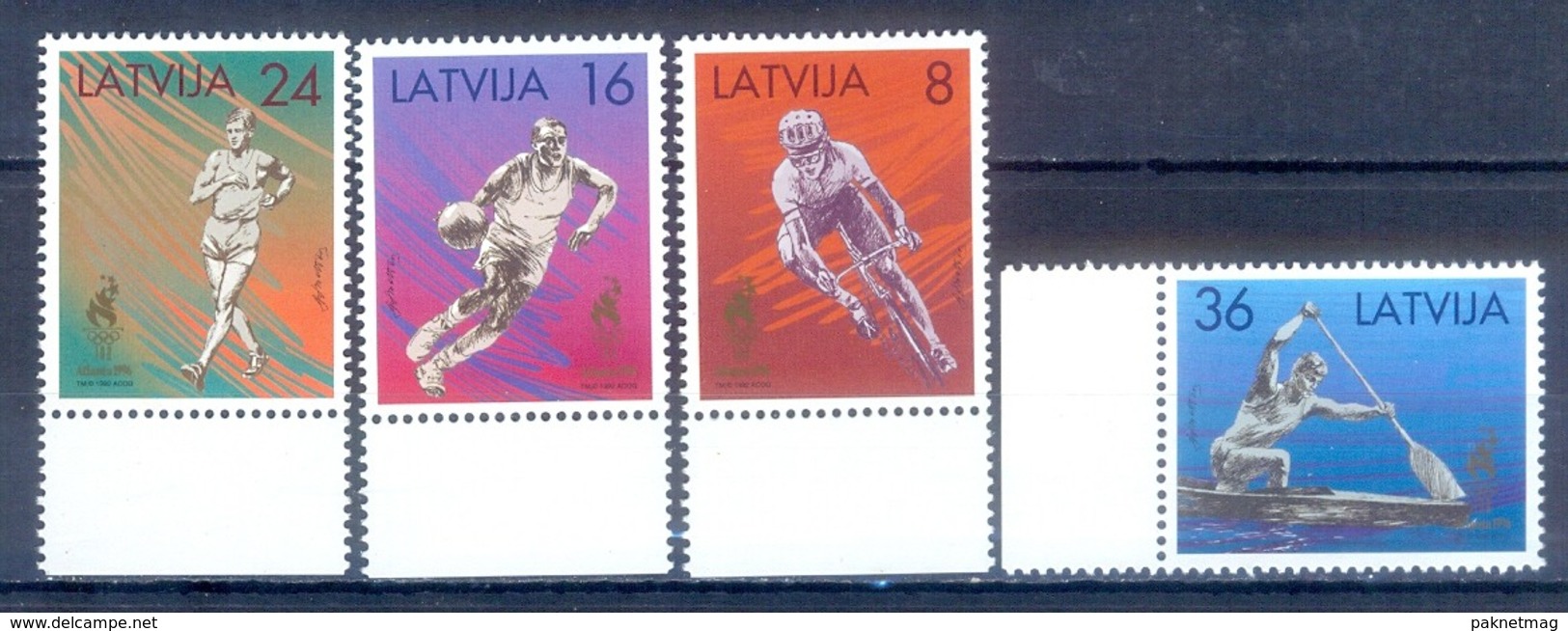 C43- Latvija Latvia 1996 Atlanta Summer Olympic Games. Complete Set. - Lettonia