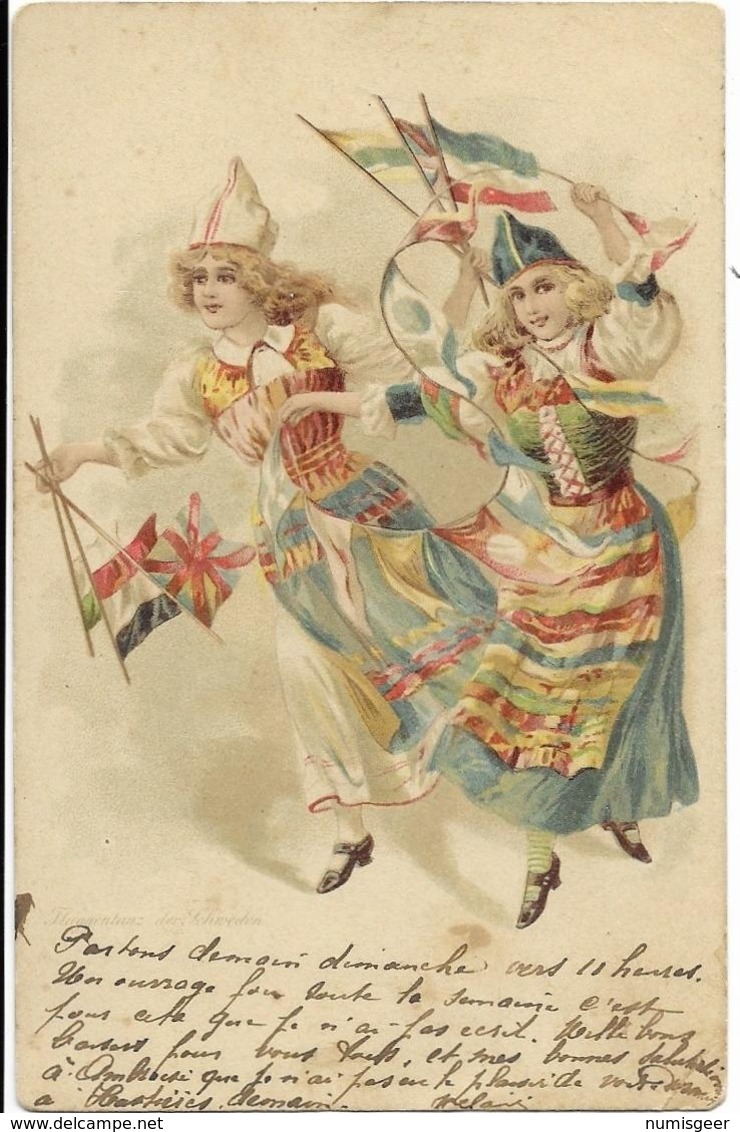 FLAGGENTANZ DER SCHWEDEN - Danse Du Drapeau De La Suede ( Artistes Costumes Nationaux  ) 2 SCANS - Suède
