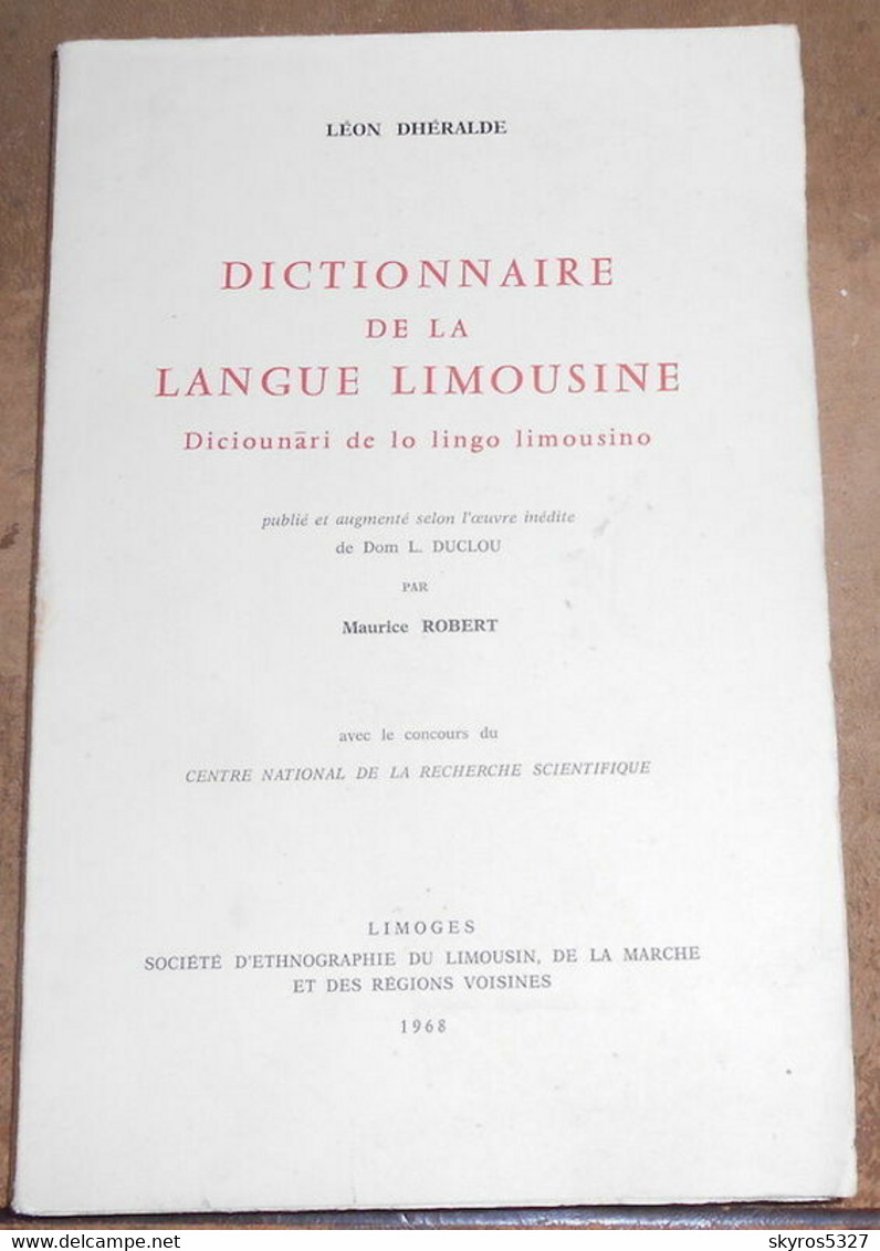 Dictionnaire De La Langue Limousine Tome I - Dictionnaires