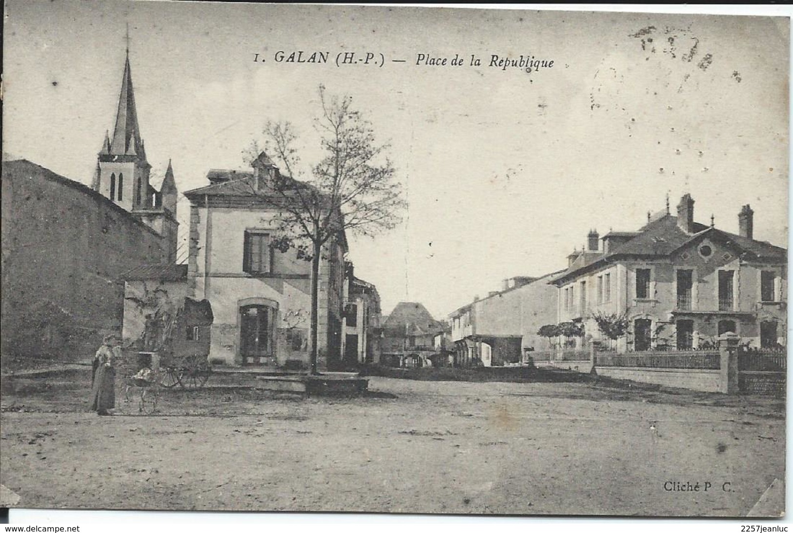 CP 65 - Galan Place De La République Oblitération Et Timbre  1918 Au Dos - Galan