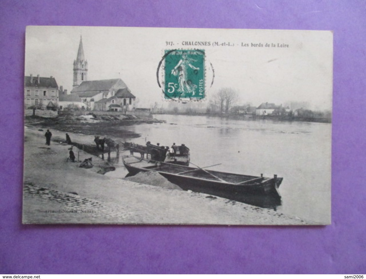 CPA 49 CHALONNES LES BORDS DE LA LOIRE ATTELAGE BATEAUX - Chalonnes Sur Loire