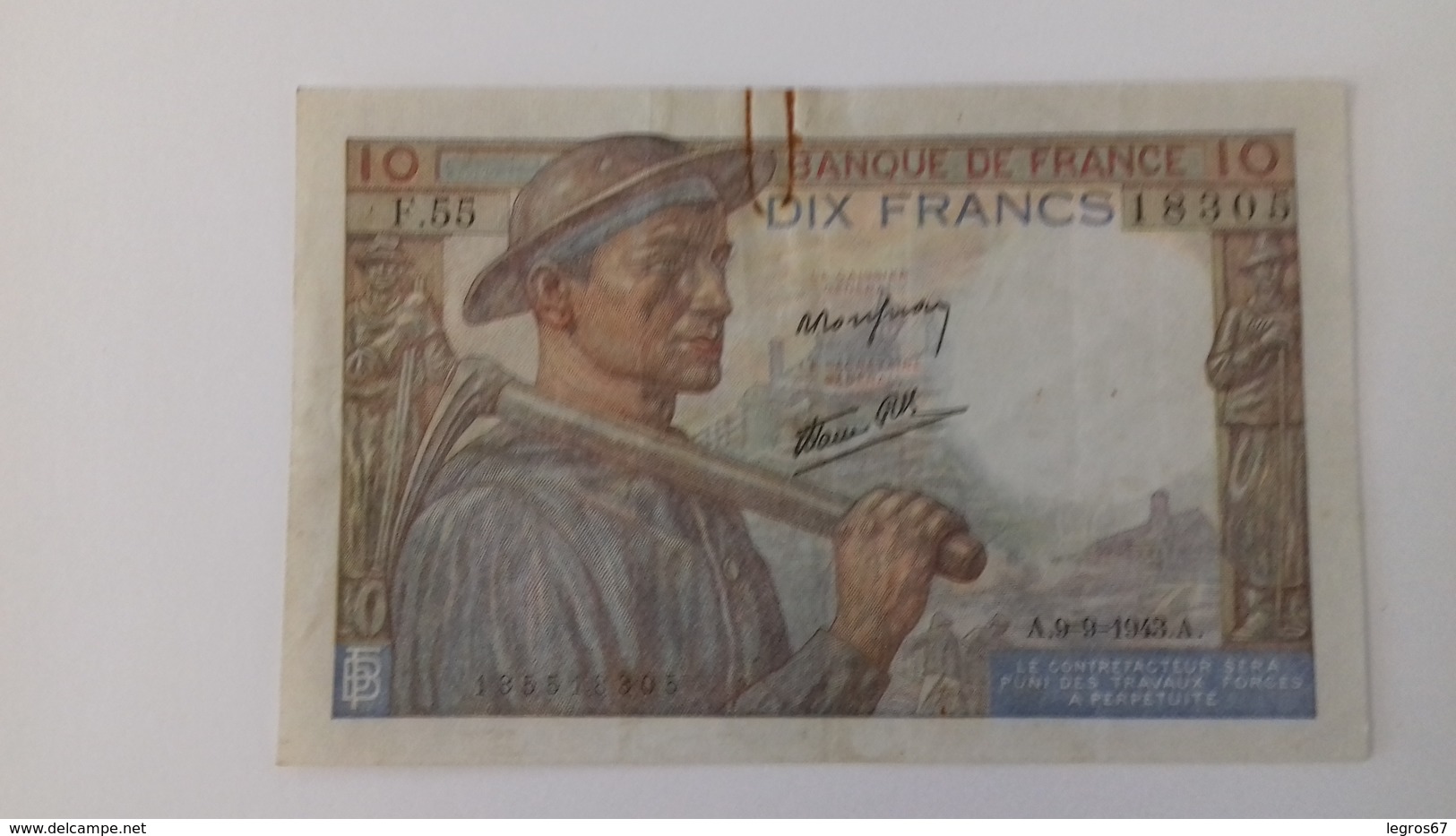 BILLET DE 10 FRANCS MINEUR - 10 F 1941-1949 ''Mineur''