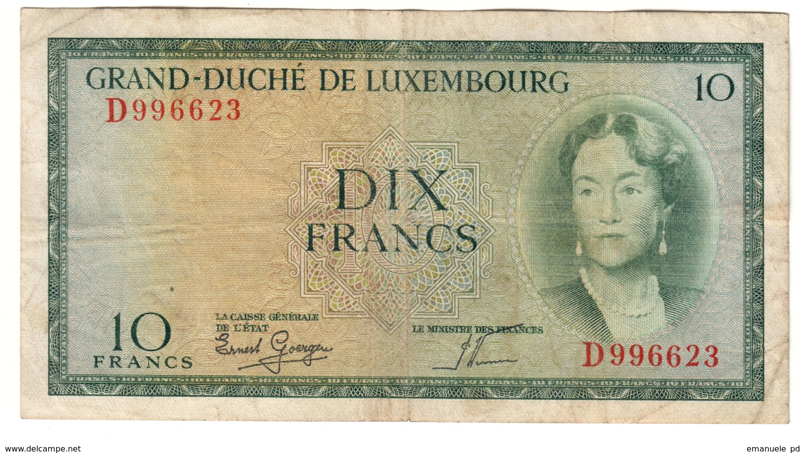 Luxembourg 10 Francs 1954 - Lussemburgo