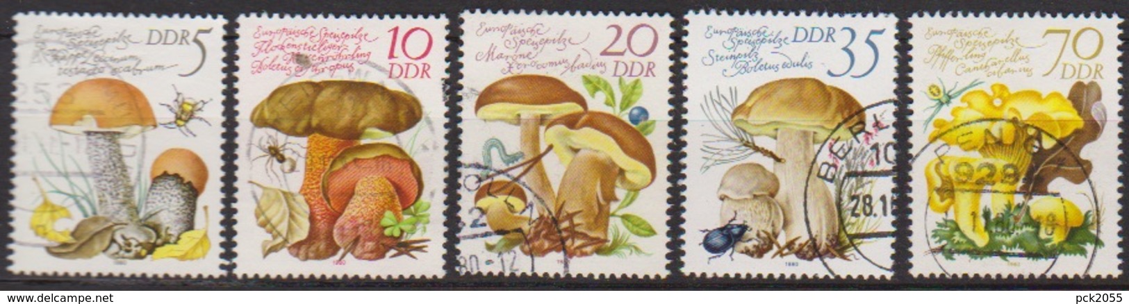 DDR 1980 MiNr.2551 -2556 O Gest. Europäische Speisepilze ( A1646 )günstige Versandkosten - Pilze