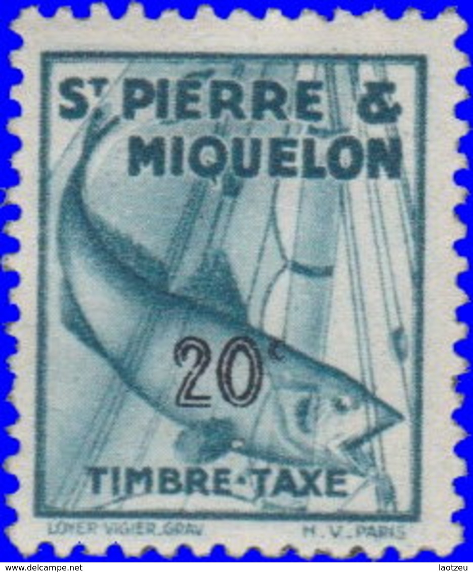 St Pierre & Miquelon Taxe 1938 ~ T 35* - 20 C. Morue - Impuestos