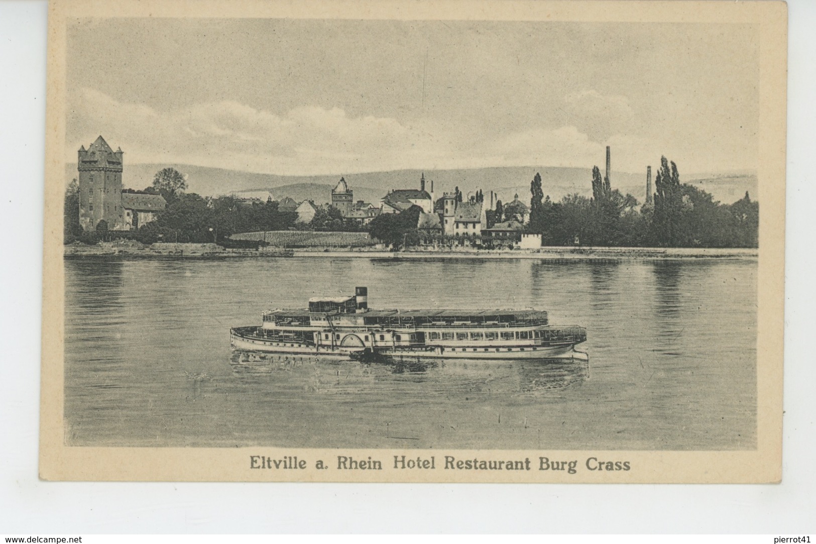 ALLEMAGNE - HESSE - ELTVILLE Am Rhein - Hotel Restaurant Burg Krass (bateau ) - Eltville