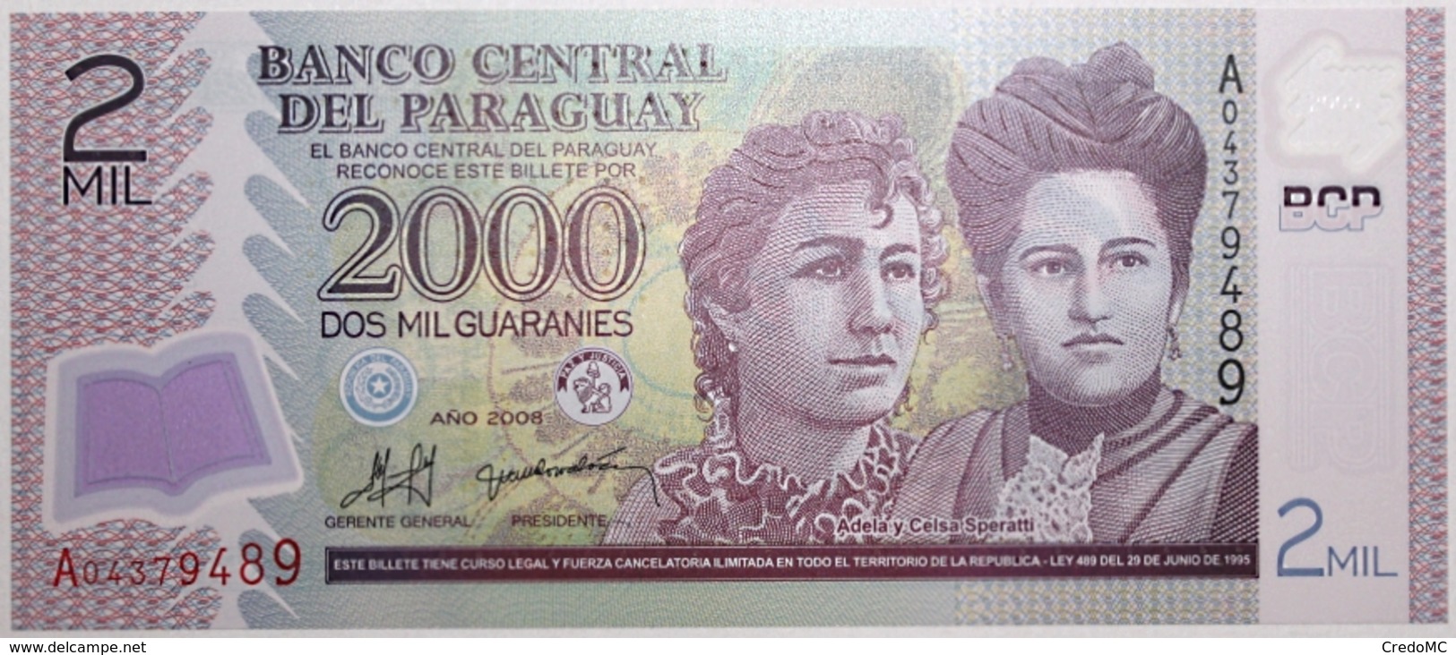 Paraguay - 2000 Guaranies - 2008 - PICK 228a - NEUF - Paraguay