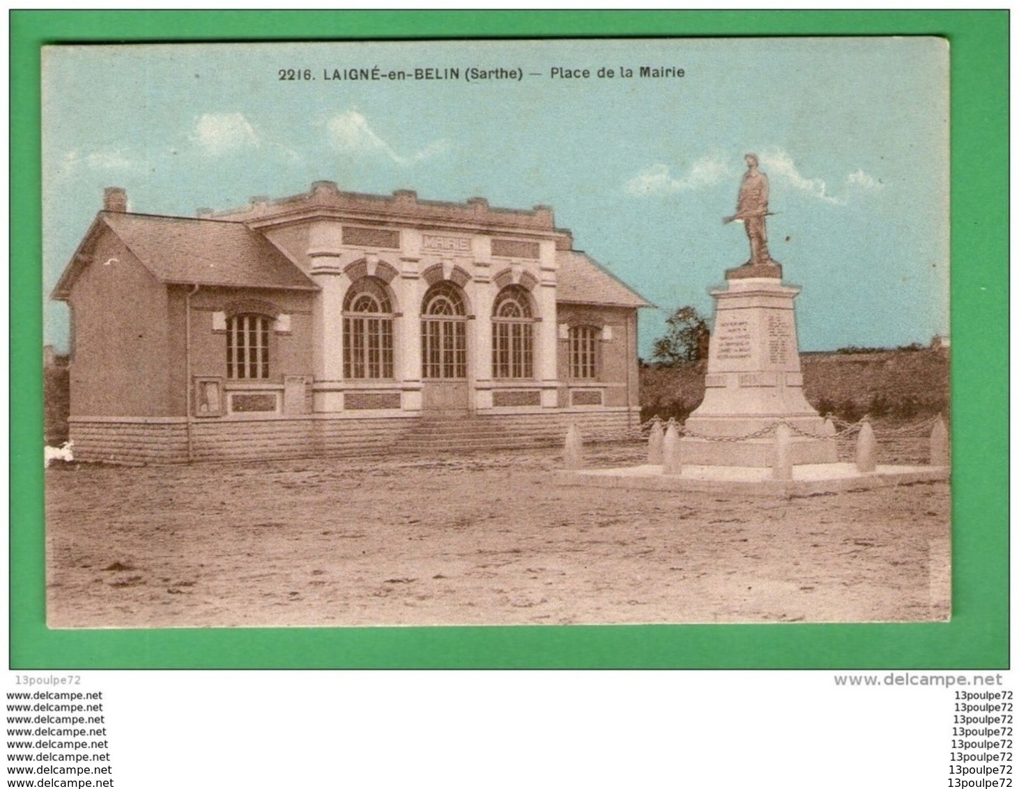 C.P.A  DE   LAIGNE  - EN - BELIN ( SARTHE ) ----  PLACE  DE  LA  MAIRIE ------------ - Autres & Non Classés