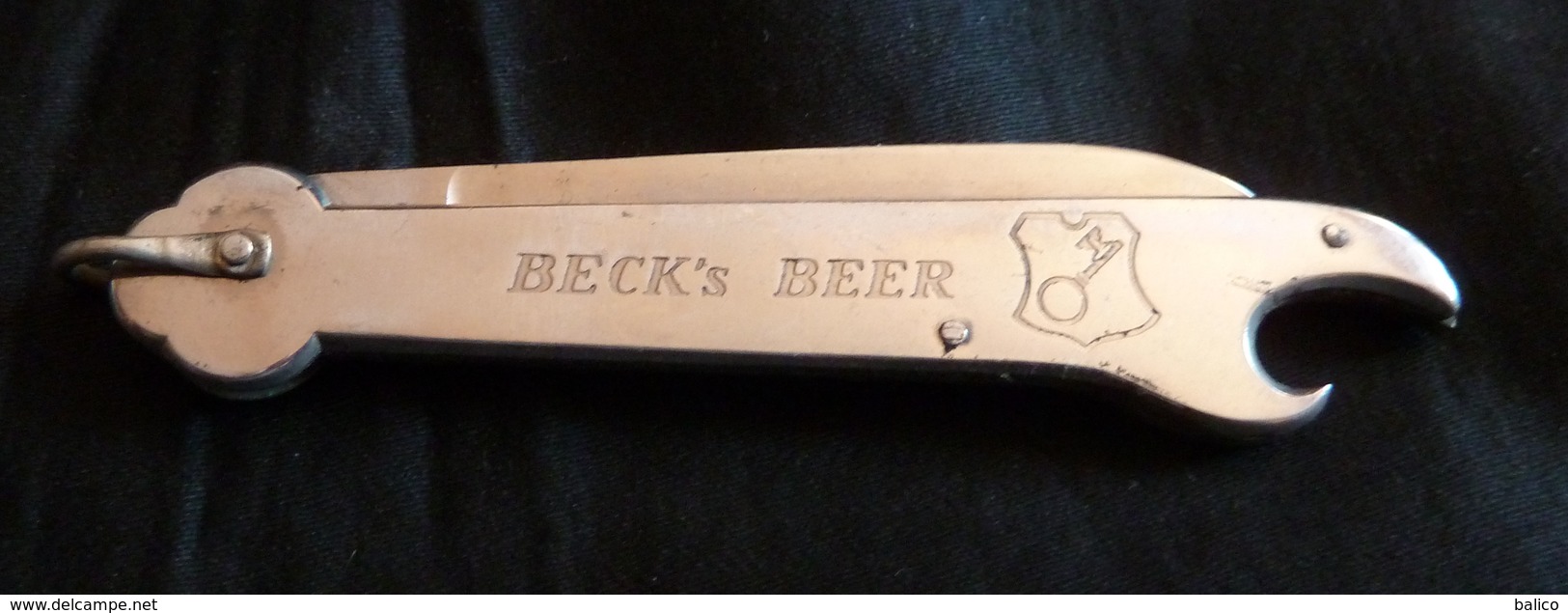 Couteau Avec Publicité, Beck's Béer Et Décapsuleur - Coltelli