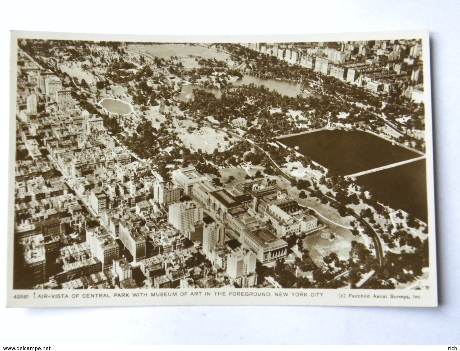 CPA ETATS UNIS - Air Vista Of Central Park With Museum Of Art In The Foreground, New York City - Altri & Non Classificati