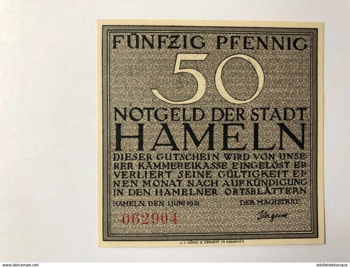 Allemagne Notgeld Hameln 50 Pfennig - Collections