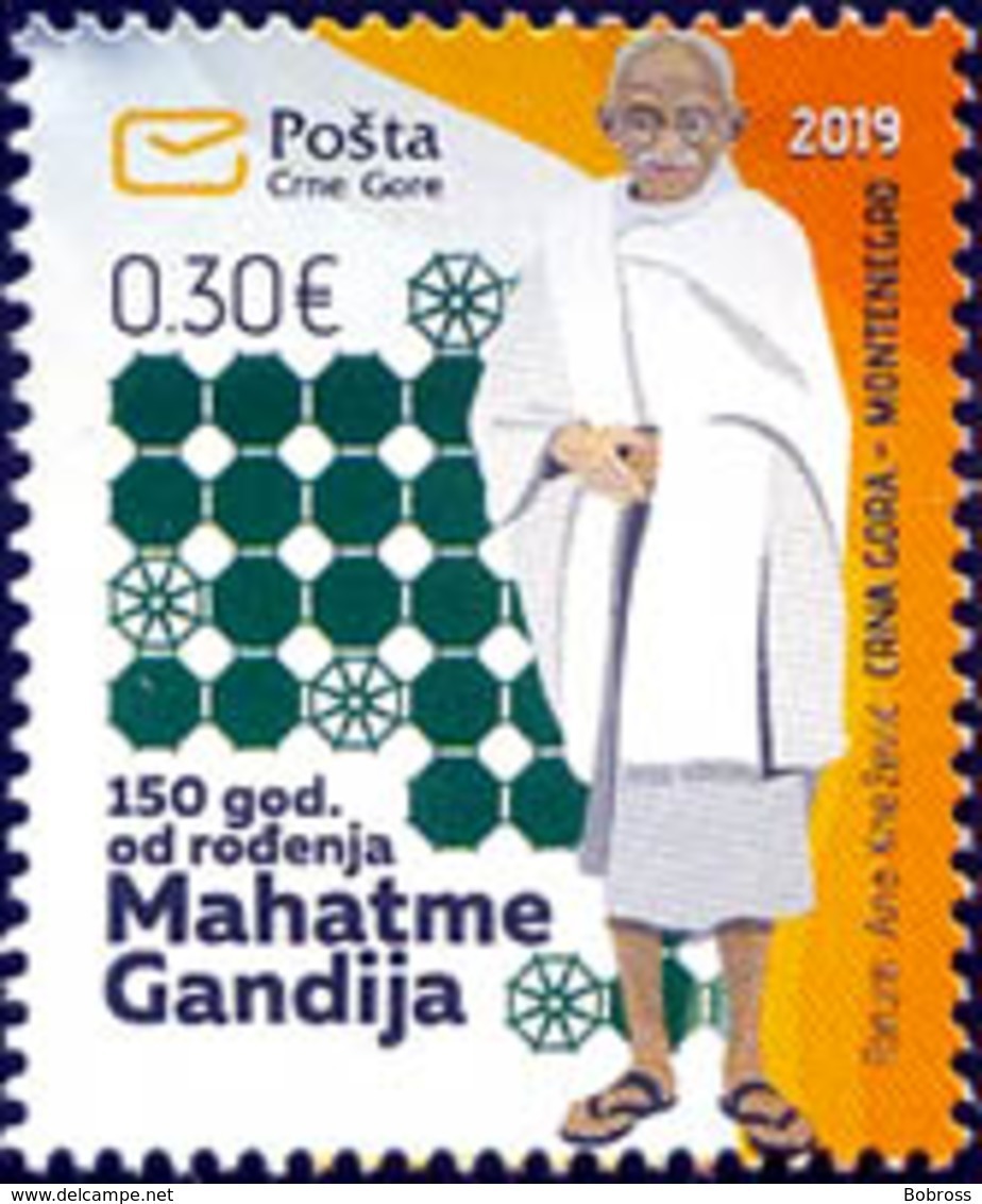 2019, The 150th Anniversary Of Birth Of Mohandas Gandhi, Montenegro, MNH - Montenegro