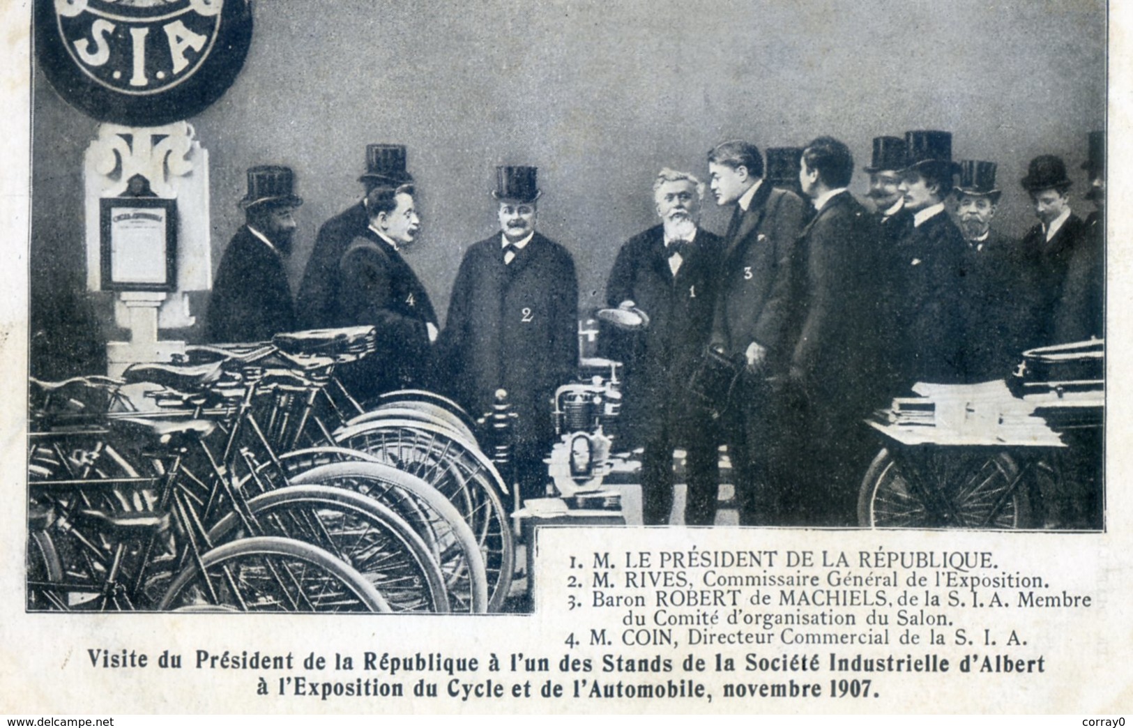 318A. VISITE DU PRESIDENT DE LA REPUBLIQUE A L UN DES STANDS DE LA SOCIETE INDUSTRIELLE D ALBERT A L EXPOSITION DU CYCLE - Autres & Non Classés