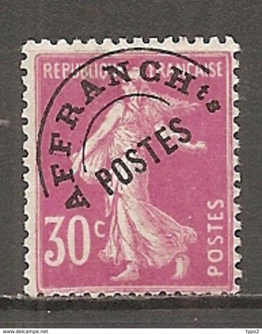 PREO Yv. N° 59  (o)   30c  Type P  Type Semeuse Fond Plein   Cote  4,2 Euro BE  2 Scans - 1893-1947