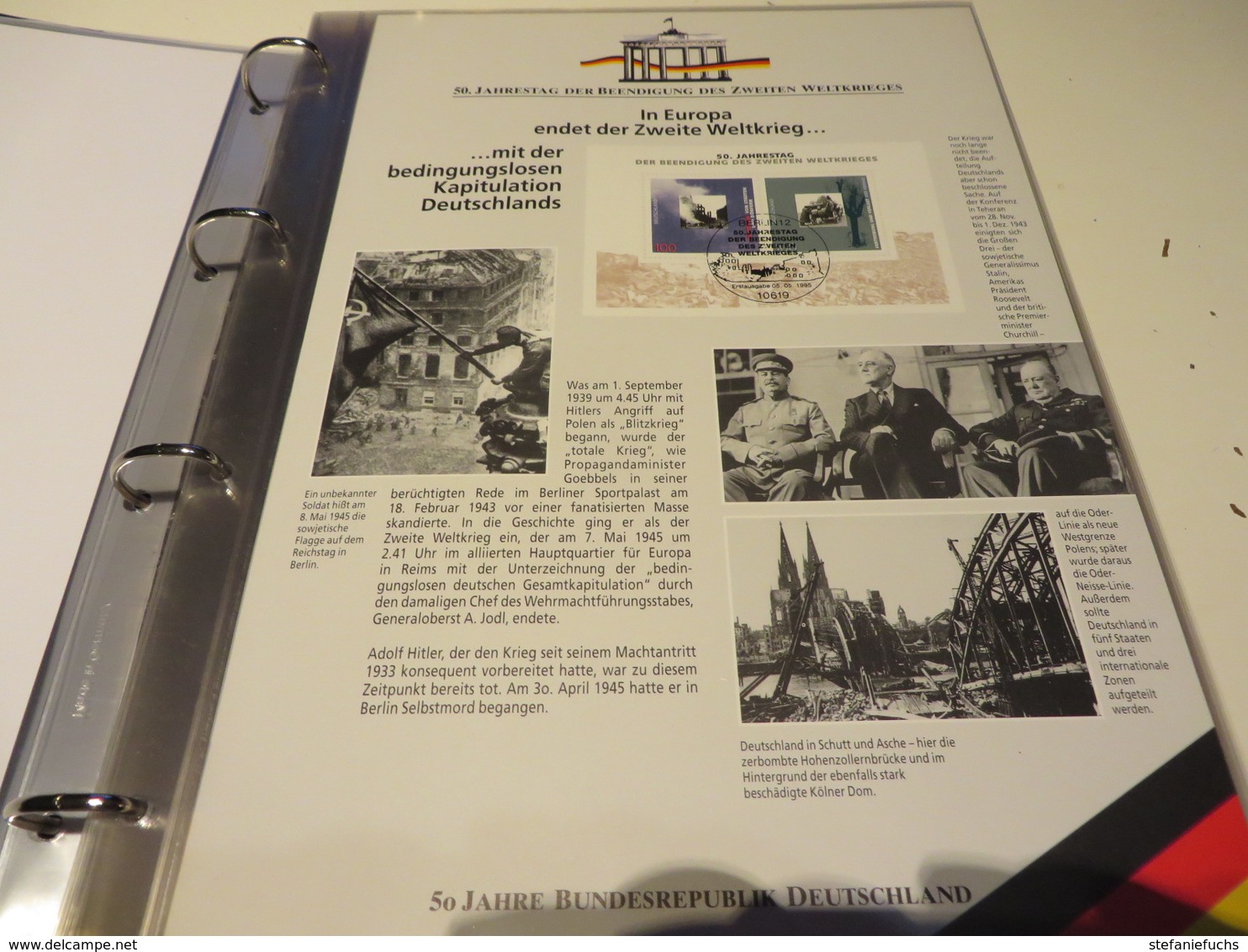 50 JAHRE BUNDERREPUBLIK DT. SONDEREDITION DER POST MIT MARKEN / BILD UND TEXR  im  RINGBINDER