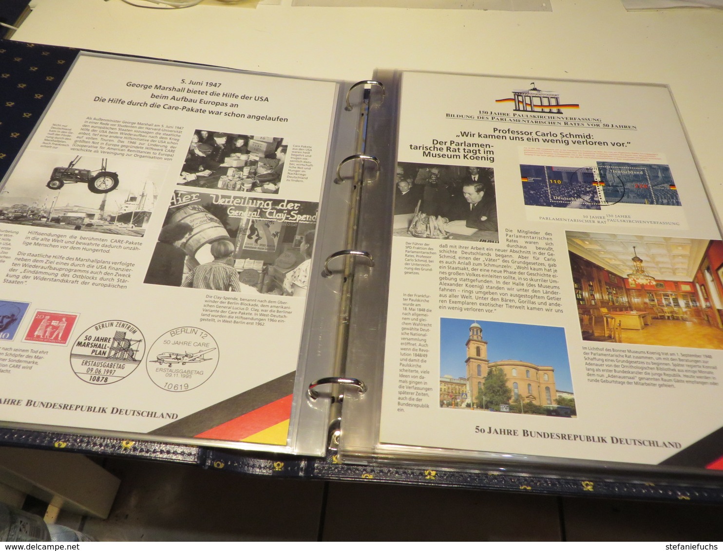 50 JAHRE BUNDERREPUBLIK DT. SONDEREDITION DER POST MIT MARKEN / BILD UND TEXR  im  RINGBINDER