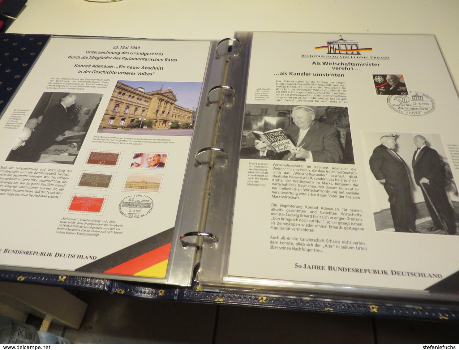 50 JAHRE BUNDERREPUBLIK DT. SONDEREDITION DER POST MIT MARKEN / BILD UND TEXR  im  RINGBINDER