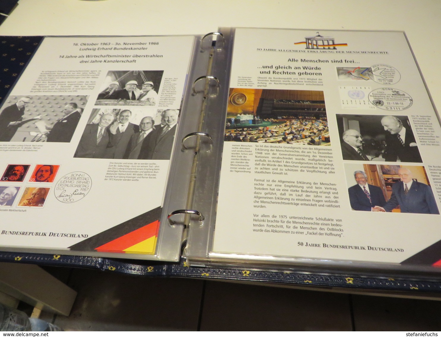 50 JAHRE BUNDERREPUBLIK DT. SONDEREDITION DER POST MIT MARKEN / BILD UND TEXR  im  RINGBINDER