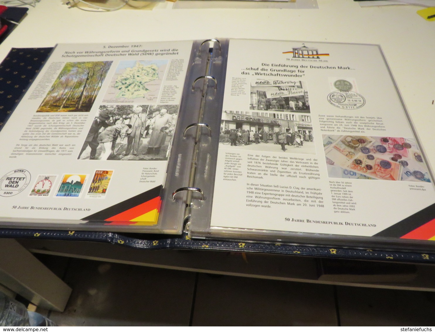 50 JAHRE BUNDERREPUBLIK DT. SONDEREDITION DER POST MIT MARKEN / BILD UND TEXR  im  RINGBINDER