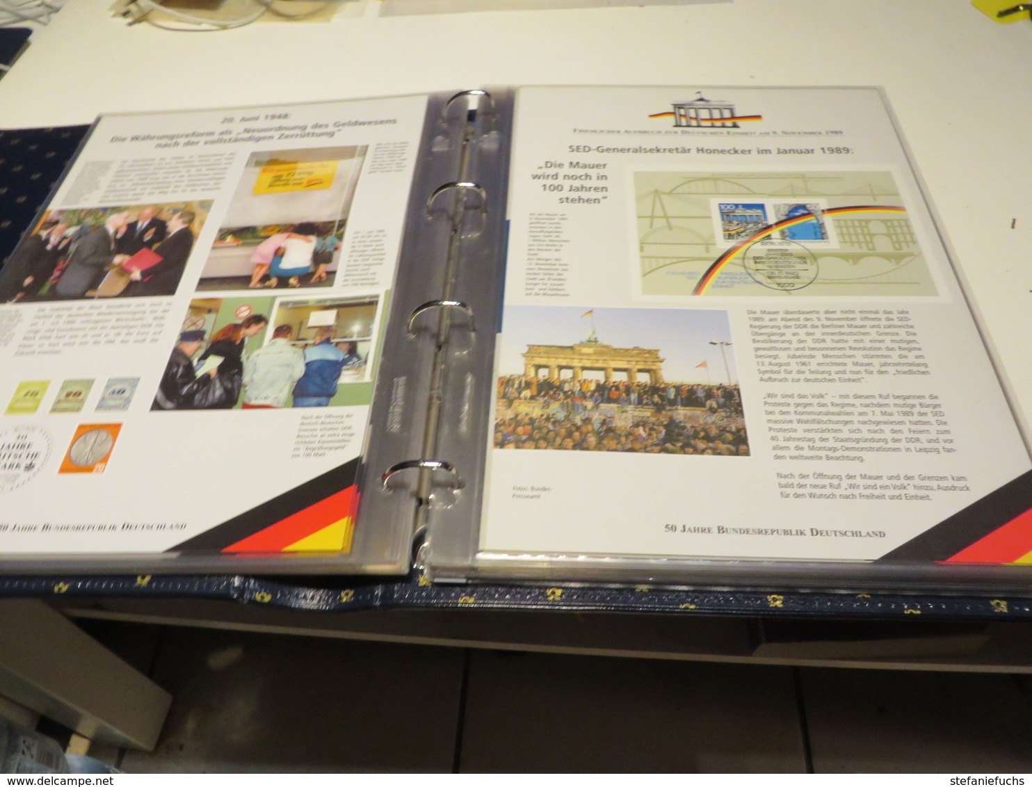 50 JAHRE BUNDERREPUBLIK DT. SONDEREDITION DER POST MIT MARKEN / BILD UND TEXR  im  RINGBINDER