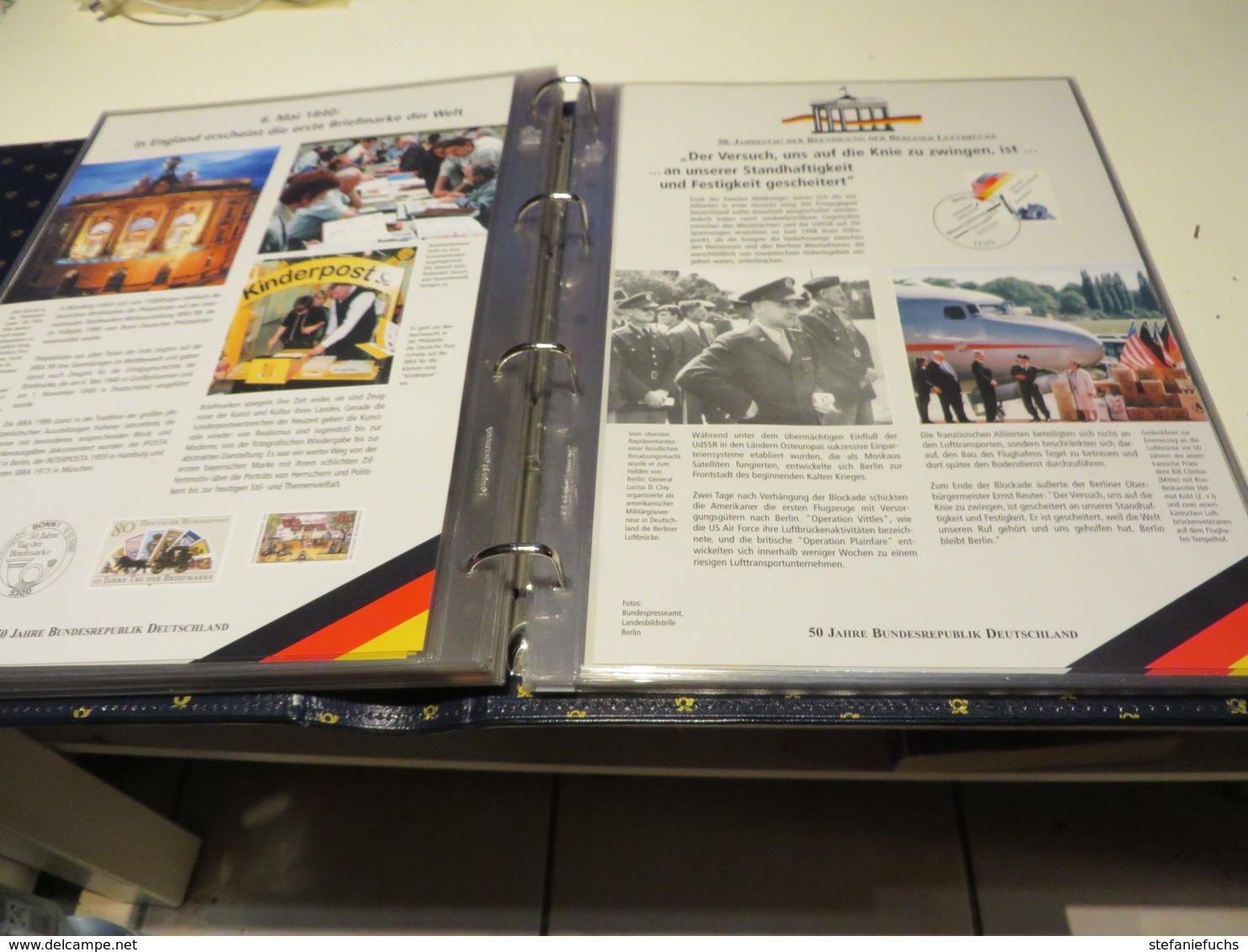 50 JAHRE BUNDERREPUBLIK DT. SONDEREDITION DER POST MIT MARKEN / BILD UND TEXR  im  RINGBINDER