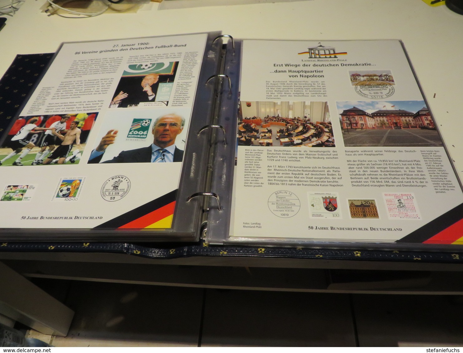 50 JAHRE BUNDERREPUBLIK DT. SONDEREDITION DER POST MIT MARKEN / BILD UND TEXR  im  RINGBINDER