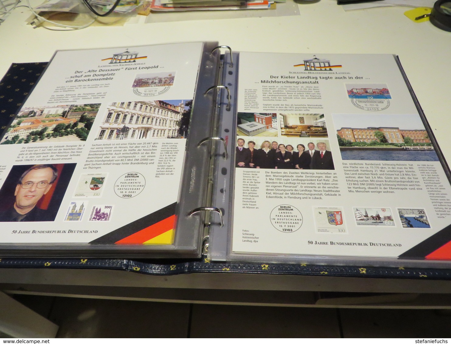 50 JAHRE BUNDERREPUBLIK DT. SONDEREDITION DER POST MIT MARKEN / BILD UND TEXR  im  RINGBINDER