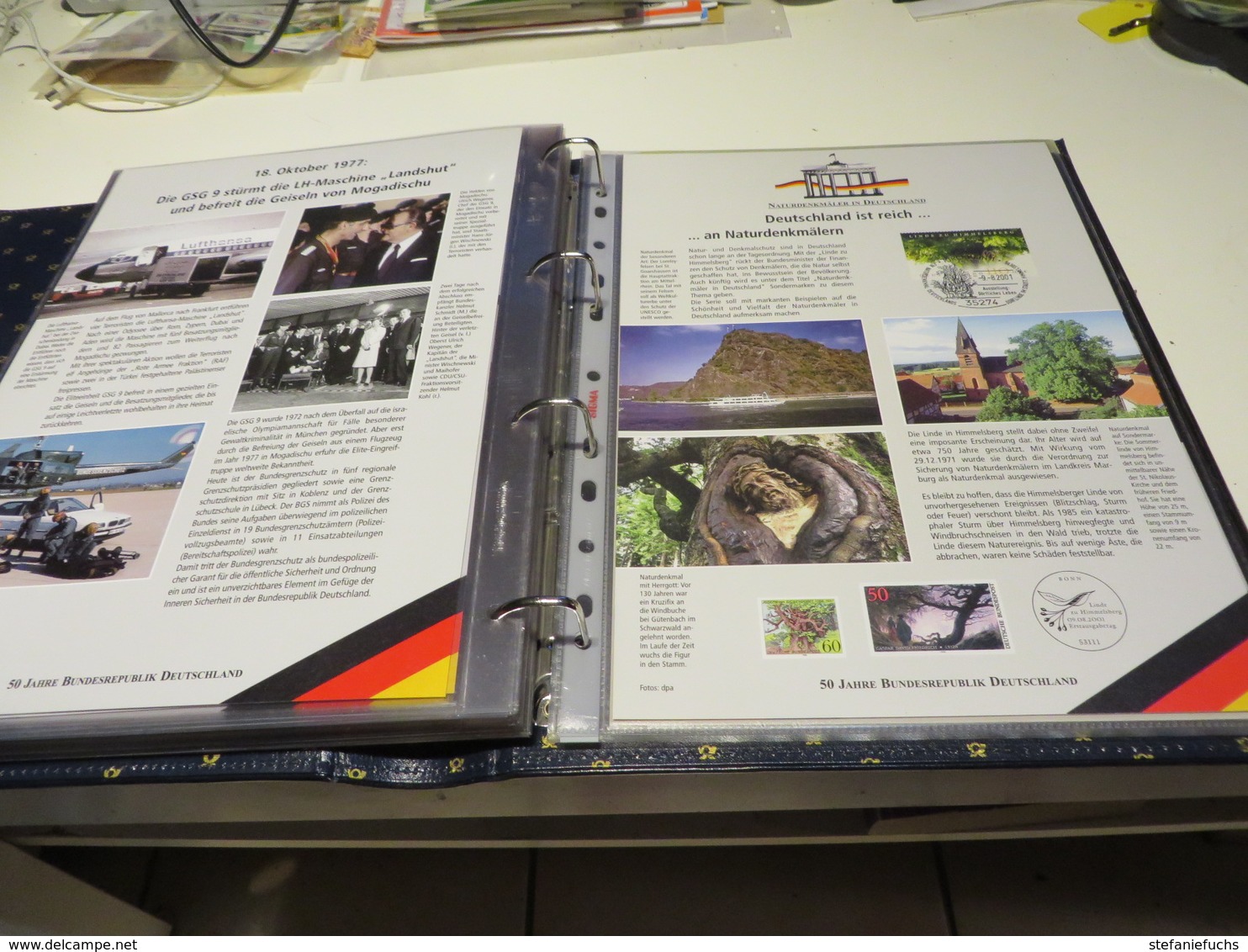 50 JAHRE BUNDERREPUBLIK DT. SONDEREDITION DER POST MIT MARKEN / BILD UND TEXR  im  RINGBINDER