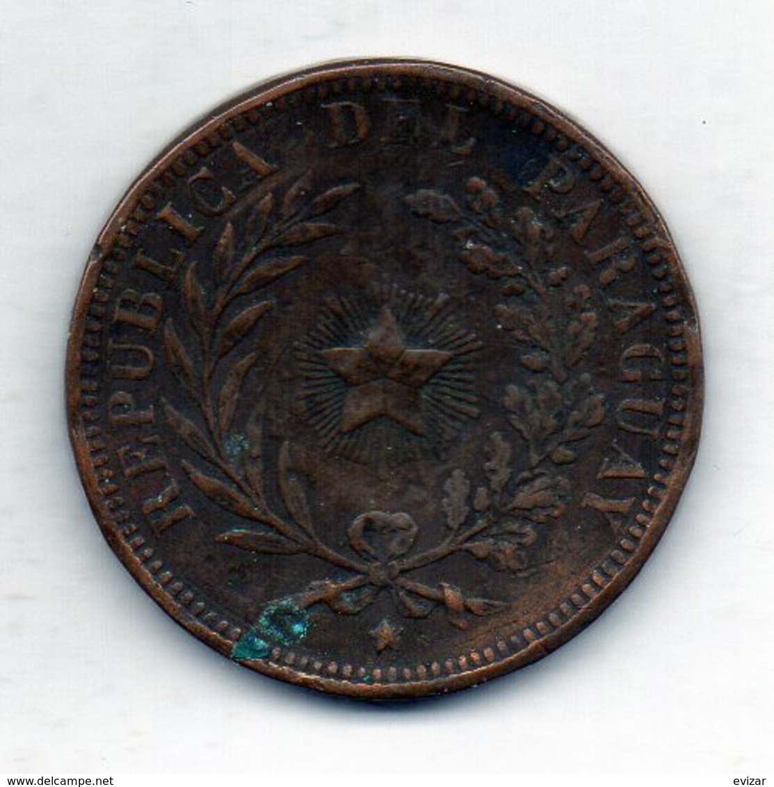 PARAGUAY, 4 Centesimos, Copper, Year 1870, KM #4.1 - Paraguay