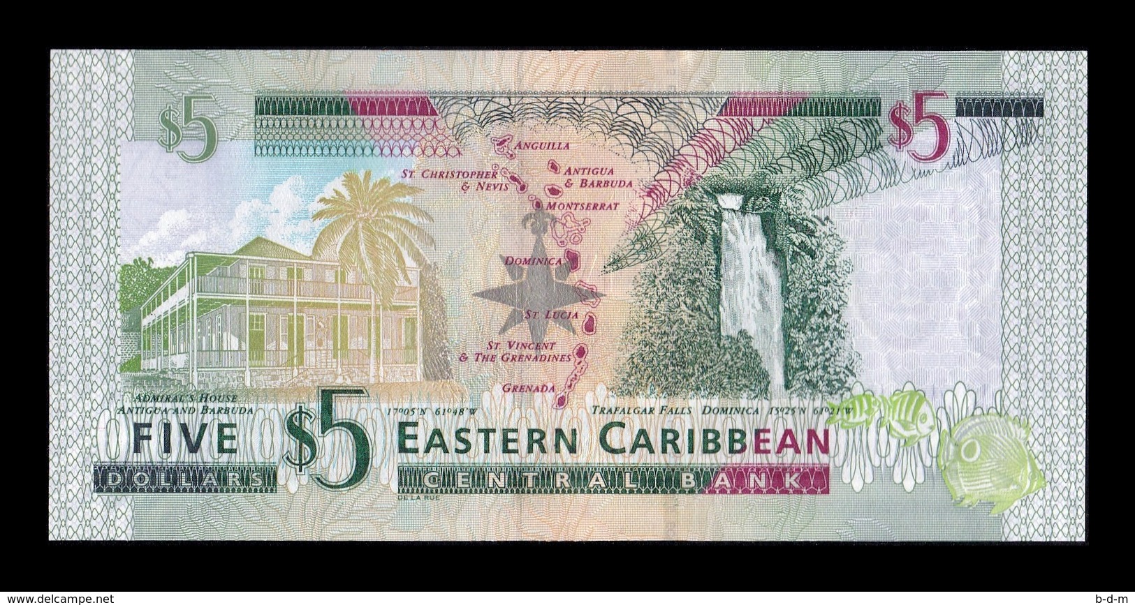 Estados Caribe East Caribbean 5 Dollars 2008 Pick 47 SC UNC - Caraibi Orientale